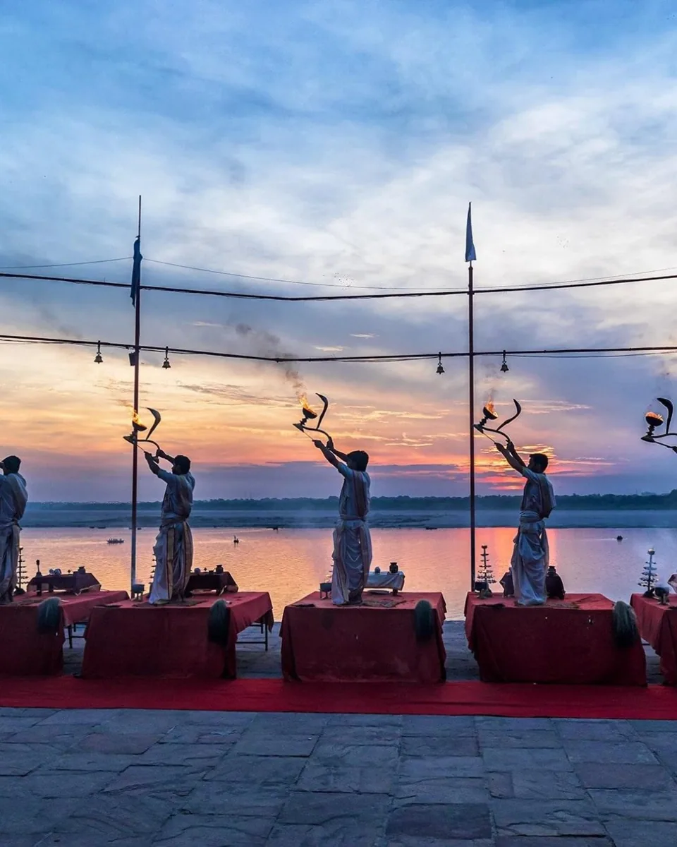 Traditional aarti ceremony